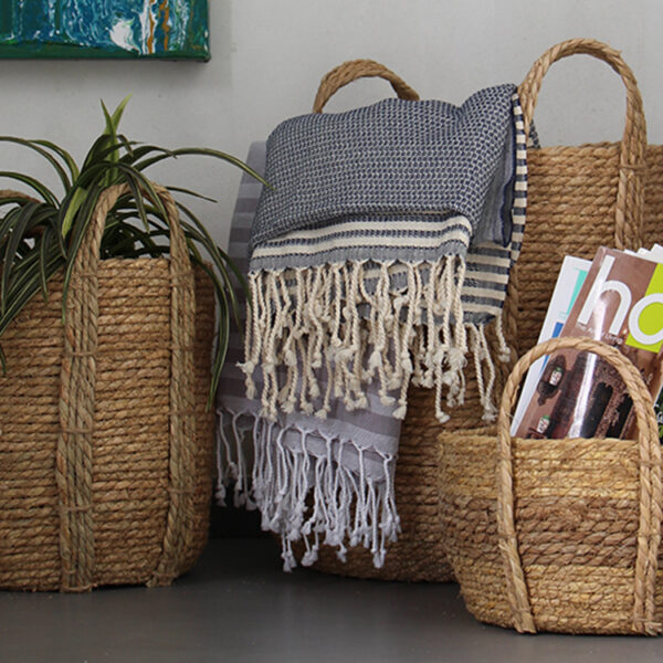 Different Ways to use straw cattail baskets creatively