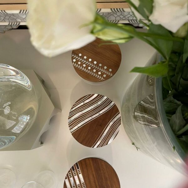 بانبونيرة بنقشة الثوب خشب الجوز - Image 3