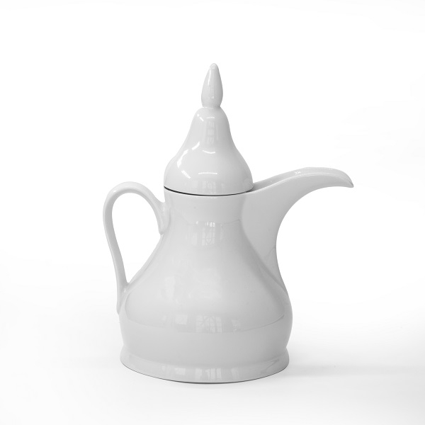 alt="white porcelain arabic coffee thermos"