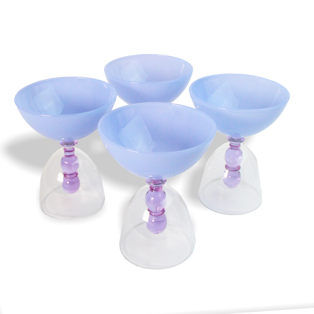 Glassware,Stylish, Milky,Blue,Mashrabiyeh,High,Glass,Bowls,servingbowls,