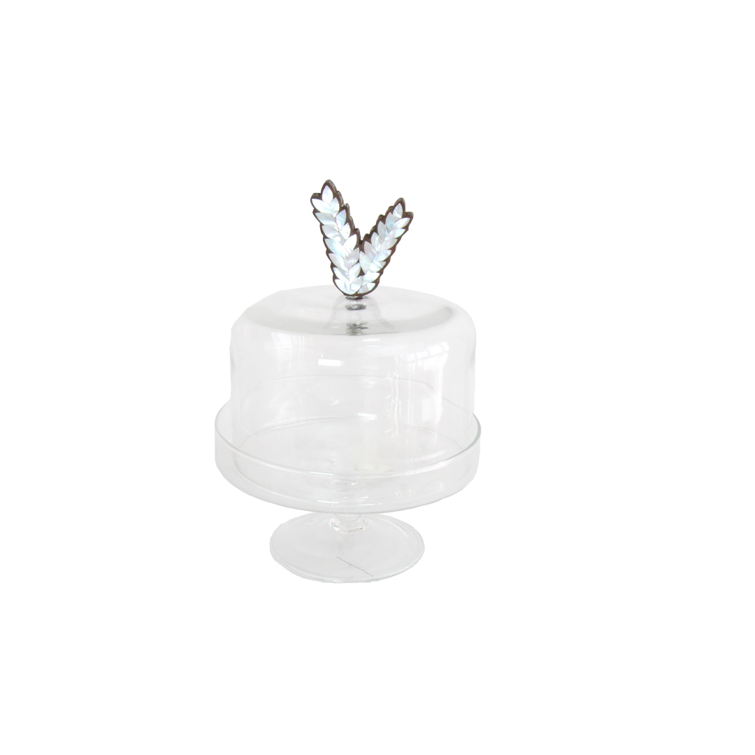 Glass Sanabel Cake Stand with Cover-Small
