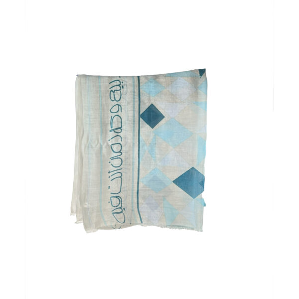 Elegant Rabee Blue Design Scarf – Luxurious Silk and Modal Blend