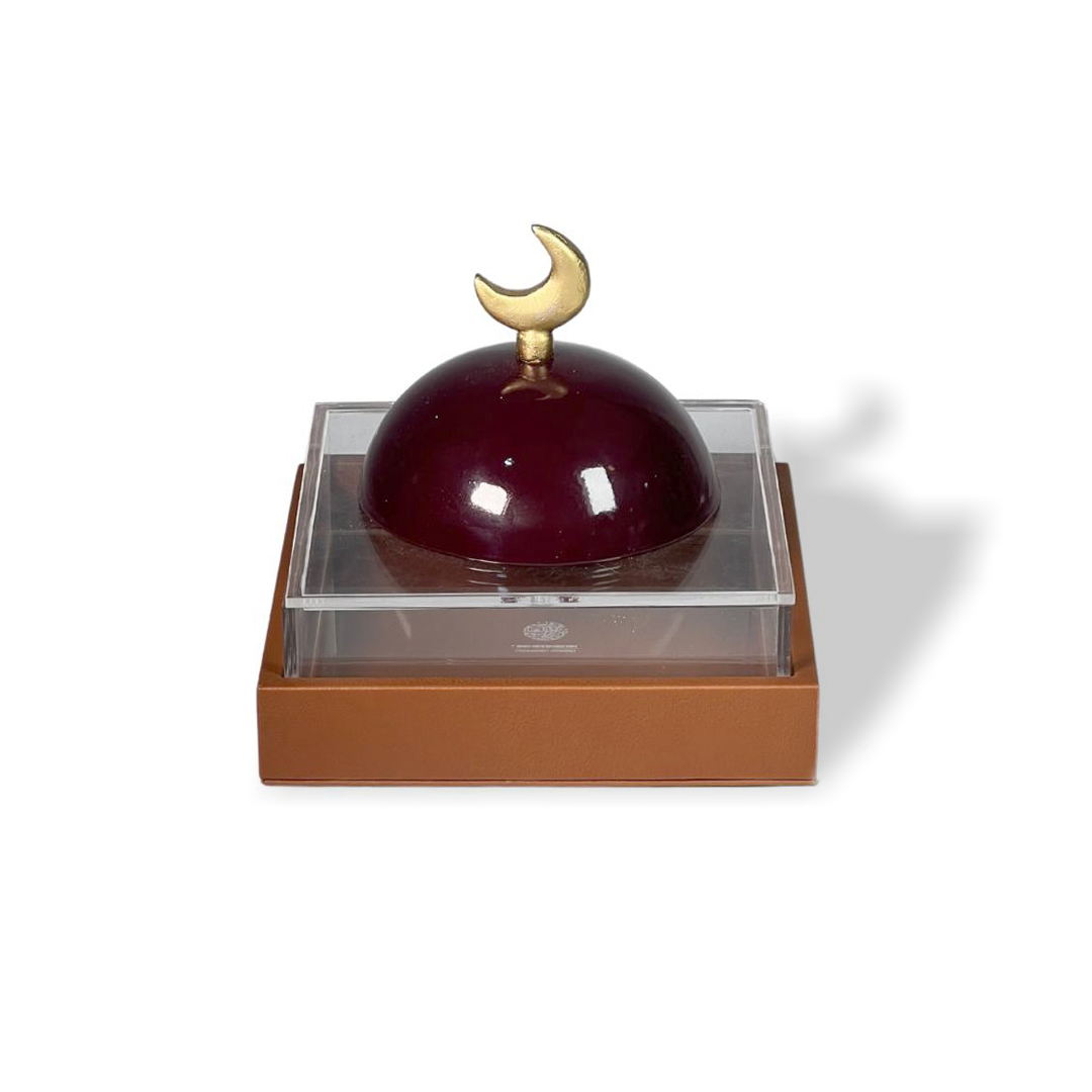 Brick Box – Leather Dome Decorative Storage in Brick Red