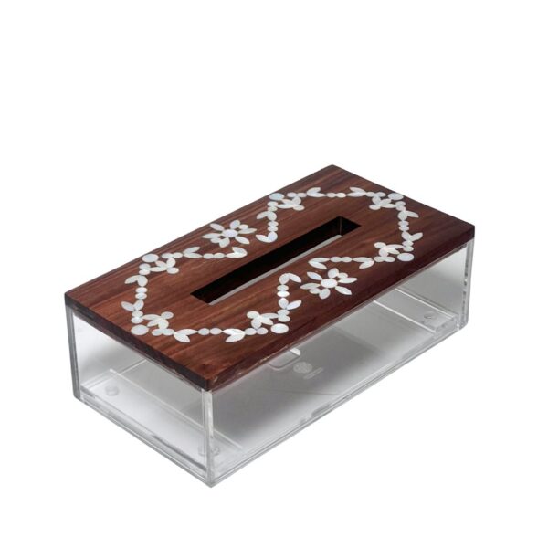 Tissue Box Anbar in Mother of Pearl Rectangle