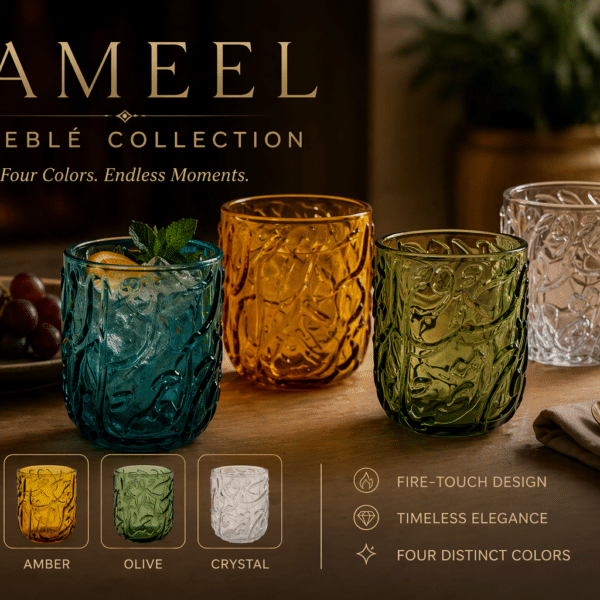 Jameel Spectrum Glass Cups |4 Colors Collection