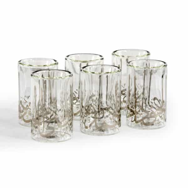 Double Wall Tea Cups 150cc Hamd Platinum Collection (Set of 6)